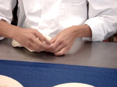 Crantock Bakery - left-handed crimping