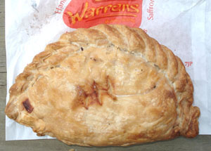 Warrens pasty with bag