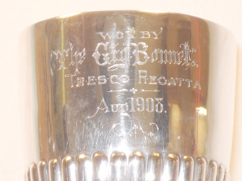 Close-up of the Tresco Regatta cup