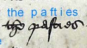 Image of "the pafties" as written in 1510 AD